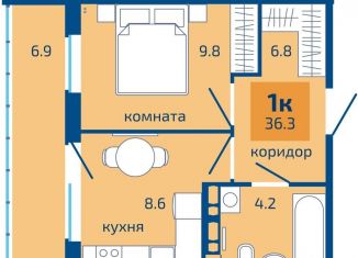 Продам 1-ком. квартиру, 36.3 м2, Пермь, Мотовилихинский район