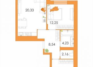 Продам 2-ком. квартиру, 60.9 м2, село Осиновая Гора, улица Аркадия Шипунова, 14