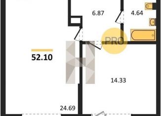 Однокомнатная квартира на продажу, 52.1 м2, Екатеринбург, улица Громова, 26, ЖК Миллениум