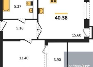 1-комнатная квартира на продажу, 40.4 м2, Воронеж, набережная Чуева, 7