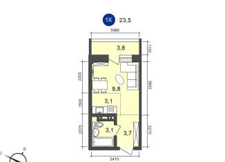 Продается квартира студия, 23.5 м2, Иркутск, Старо-Кузьмихинская улица, 36