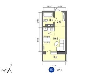 Продается 1-ком. квартира, 22.9 м2, Иркутск, Свердловский округ, Старо-Кузьмихинская улица, 36