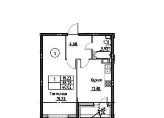 Продажа 1-комнатной квартиры, 40 м2, Мурино, улица Шувалова, 42, ЖК Цвета радуги