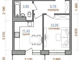 1-комнатная квартира на продажу, 37.5 м2, рабочий поселок Маркова, жилой комплекс Ботаника, 6, ЖК Ботаника