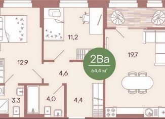 Продам 2-ком. квартиру, 64.4 м2, Пензенская область, жилой комплекс Норвуд, с6