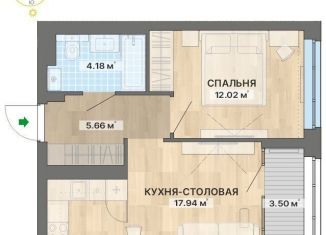 Продается 1-комнатная квартира, 43.3 м2, Екатеринбург, переулок Ударников, 33, Верх-Исетский район