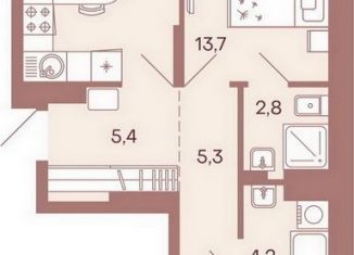 2-комнатная квартира на продажу, 65.1 м2, Пензенская область, жилой комплекс Норвуд, с6
