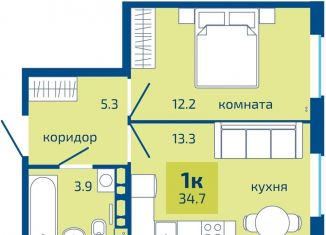 Продается однокомнатная квартира, 34.7 м2, Пермь, Мотовилихинский район