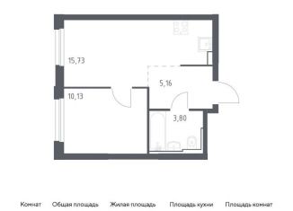 1-комнатная квартира на продажу, 34.8 м2, Москва, жилой комплекс Квартал Герцена, к2