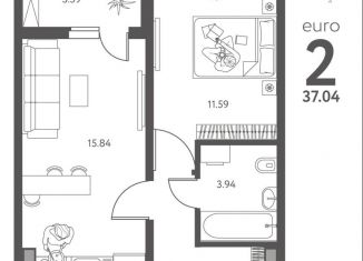 Продается 1-комнатная квартира, 37 м2, Липецкая область