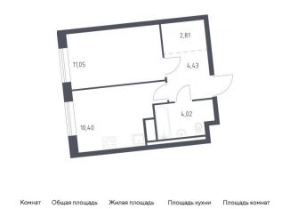 Продам 1-комнатную квартиру, 32.7 м2, Ленинградская область