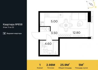 Продам квартиру студию, 25.9 м2, Москва, Войковский район