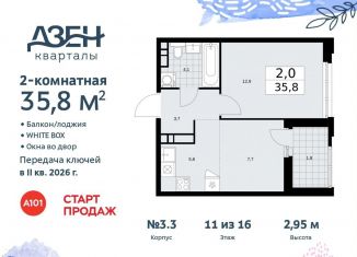 Продажа 2-комнатной квартиры, 35.8 м2, поселение Сосенское