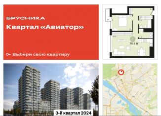 Продается однокомнатная квартира, 70.8 м2, Новосибирск, Заельцовский район, жилой комплекс Авиатор, 2