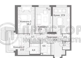 Продается четырехкомнатная квартира, 101.6 м2, Москва, Обручевский район, улица Академика Волгина, 2с1