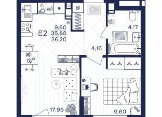 Продам 1-ком. квартиру, 36.2 м2, Тульская область