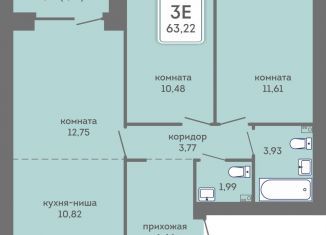 Продам 3-ком. квартиру, 63.2 м2, Пермь, Кировский район