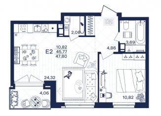 Продается 1-ком. квартира, 47.8 м2, Тульская область