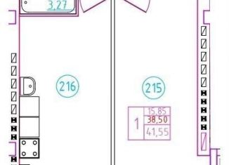 1-комнатная квартира на продажу, 41.6 м2, Ростовская область, переулок Бродского, 8