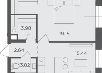 Продам 1-комнатную квартиру, 45 м2, Москва, улица Ленинская Слобода, 26с39, метро Автозаводская