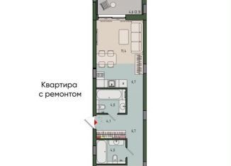 Продам 2-комнатную квартиру, 55.3 м2, Калининградская область