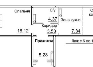 Продам однокомнатную квартиру, 47.8 м2, Новосибирская область, 3-й микрорайон, 12А