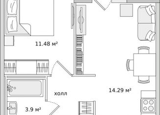 Продаю 1-комнатную квартиру, 36.1 м2, Санкт-Петербург, Михайловская дорога, 16к3