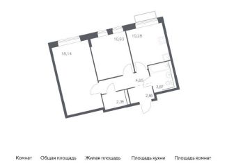 Продается 2-комнатная квартира, 52.9 м2, Москва, жилой комплекс Квартал Западный, к1