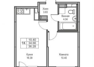 Продаю 1-ком. квартиру, 34.7 м2, Санкт-Петербург, Ивинская улица, 1к2