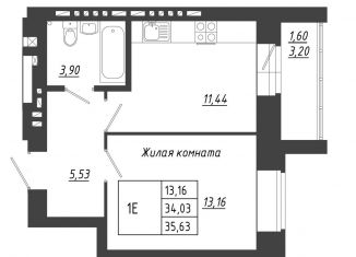 Продам 1-ком. квартиру, 35.6 м2, деревня Осиново, деревня Осиново, 12