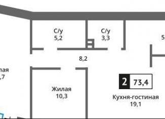 Продажа 2-комнатной квартиры, 73.4 м2, Московская область, Родниковая улица