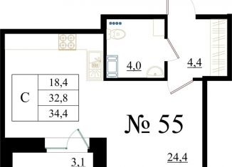 Продажа квартиры студии, 34.4 м2, Гатчина