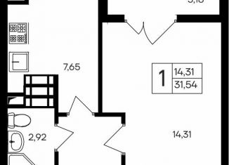 Продам 1-комнатную квартиру, 31.5 м2, Крым