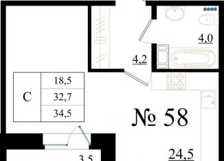 Продаю квартиру студию, 34.5 м2, Гатчина, Красносельское шоссе