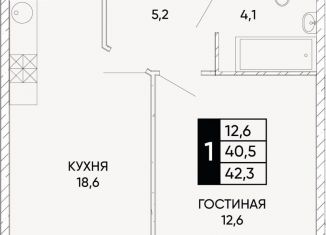 Продаю однокомнатную квартиру, 42.3 м2, Ростов-на-Дону, Кировский район