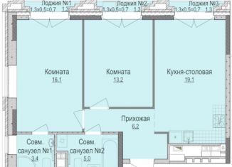 Продажа двухкомнатной квартиры, 63.4 м2, Удмуртия