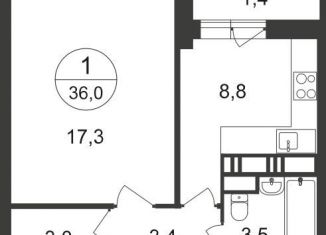 Продам 1-ком. квартиру, 36 м2, Московская область, улица Романычева, 5