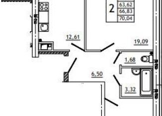 Продаю 2-комнатную квартиру, 70 м2, деревня Алтуховка