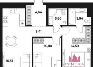 2-ком. квартира на продажу, 61 м2, Москва, Автозаводская улица, 26