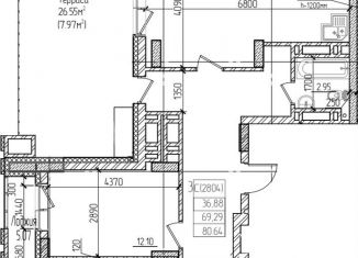 Продам трехкомнатную квартиру, 80.6 м2, Новосибирск, Фабричная улица, 65/1, Железнодорожный район