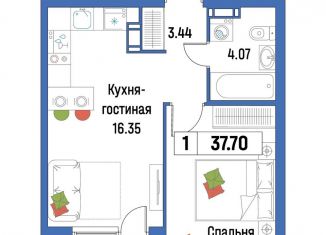 Продам однокомнатную квартиру, 37.7 м2, Мурино, ЖК Урбанист