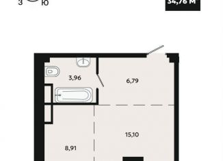 Продается однокомнатная квартира, 34.8 м2, Хабаровск, Миномётный проезд