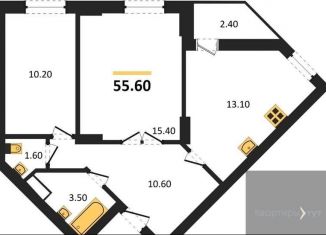 Продается 2-ком. квартира, 55.6 м2, Воронеж, улица Фёдора Тютчева, 93/4, ЖК Микрорайон Боровое