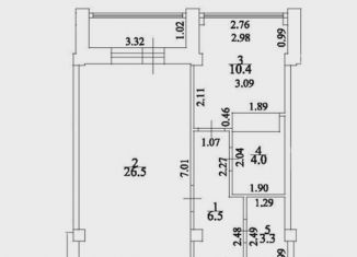 Продажа 1-ком. квартиры, 52.3 м2, Ессентуки