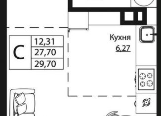 Продам квартиру студию, 29.7 м2, Ростовская область, улица Текучёва