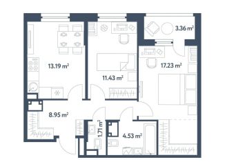 Продается двухкомнатная квартира, 58.7 м2, Москва, жилой комплекс Светлый Мир Станция Л, к8, ЖК Светлый Мир Станция Л