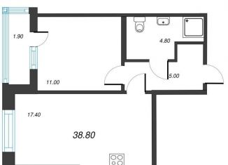 Продам 1-ком. квартиру, 40.1 м2, Санкт-Петербург, метро Василеостровская