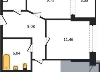 2-ком. квартира на продажу, 55.6 м2, Воронеж, Железнодорожный район, набережная Чуева, 7