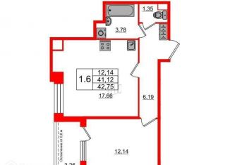 Продаю 1-комнатную квартиру, 41.1 м2, Санкт-Петербург, 1-й Предпортовый проезд, 1, 1-й Предпортовый проезд