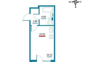 Продам квартиру студию, 25.9 м2, Ленинградская область